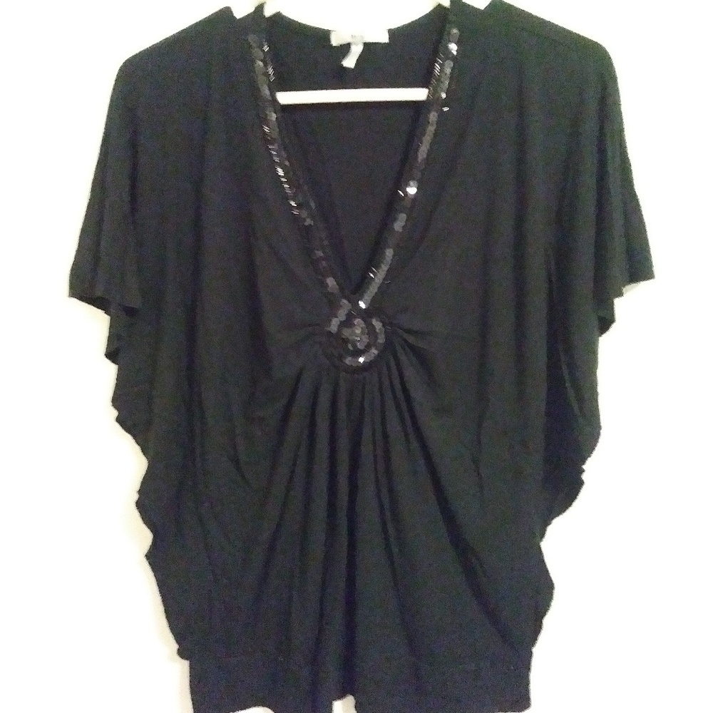 Metro 7 Womens Embellished Top Blouse Size: Small